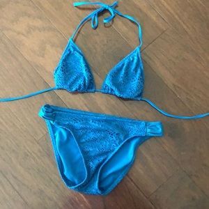 Blue bubbles bikini set